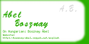 abel bosznay business card