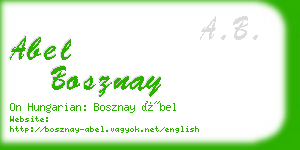 abel bosznay business card